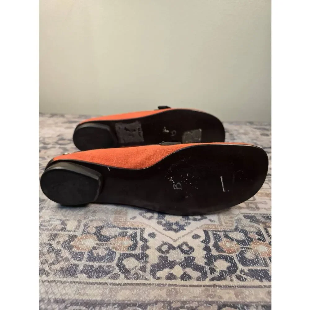 BALLY W/ Strap  Orange River Calf Leather Flats MSRP $552 Extremely Rare